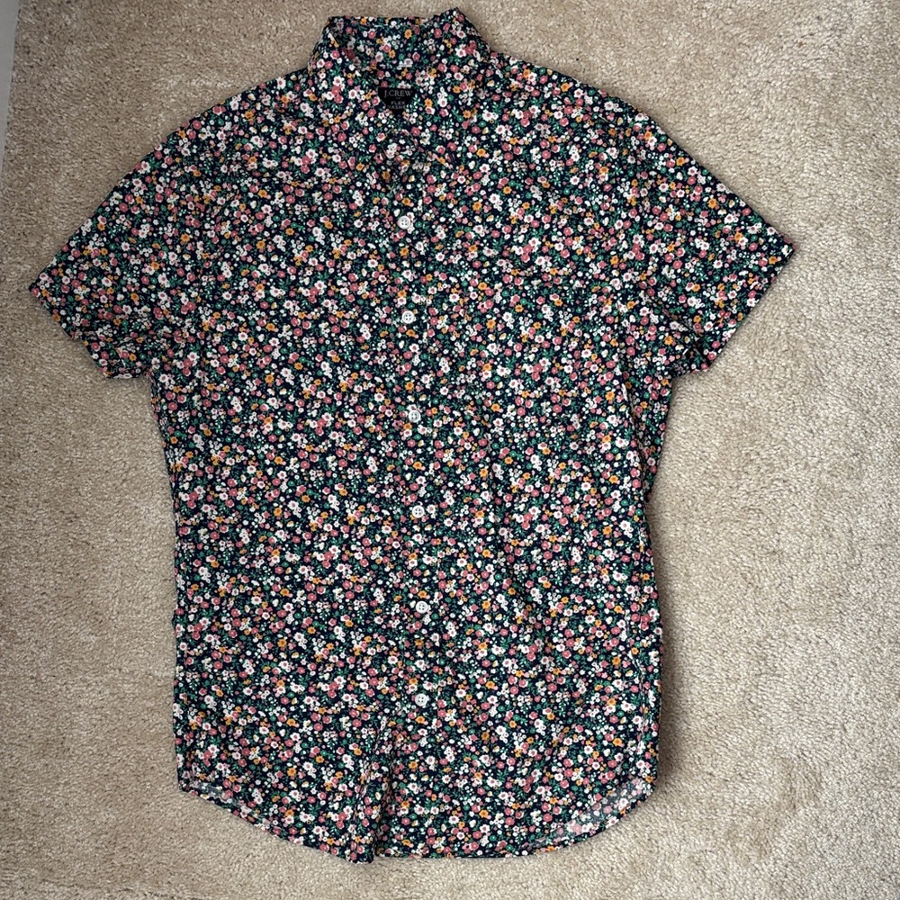 J.crew Floral Short Sleeve Men's Shirt